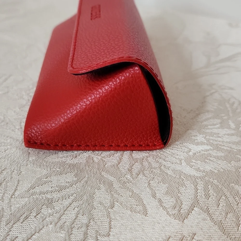 Guess red sunglasses glasses case soft leather with button